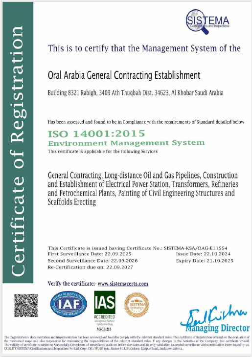 ISO 14001:2015 Certificate